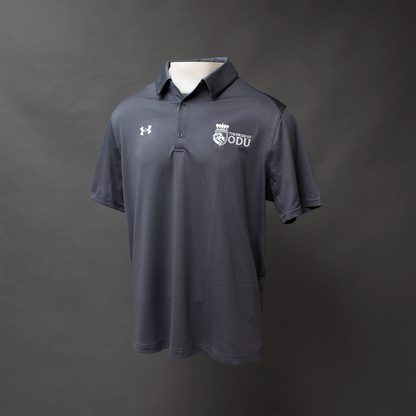 Front of the Men's Team Tech Polo in Gray