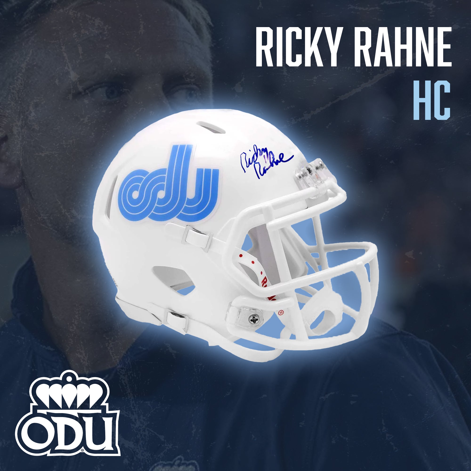 Ricky Rahne Mini Autographed Helmet