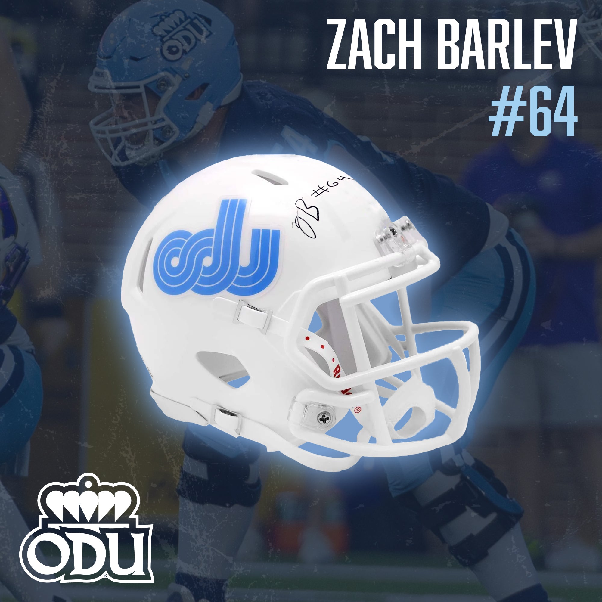 Zac Barlev Mini Autographed Helmet